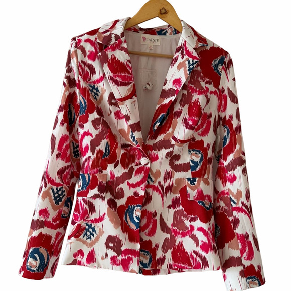 L'ATISTE SZ M TWO PIECE ABSTRACT BLAZER PANTS SET, EVENING WEAR OR OFFICE WEAR - Picture 4 of 12